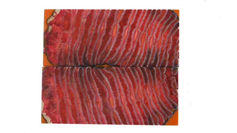 Manche de molaire de mammouth stabilisée ROUGE